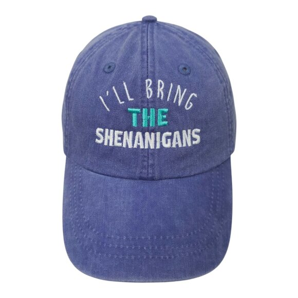Adams Ill Bring The Shenanigans Leather Tuck Strap Cap Cool Crown Baseball Hat - Picture 9 of 14